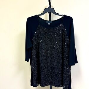 Plus size Karen Kane black sequin top